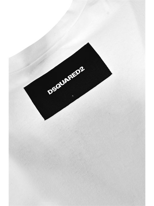 T-shirt in cotone effetto bucato Bianco DSQUARED2 | S74GD1408 S24583100